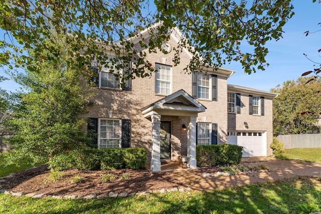 view of front of house with a garage