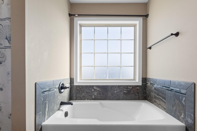 bathroom featuring a washtub