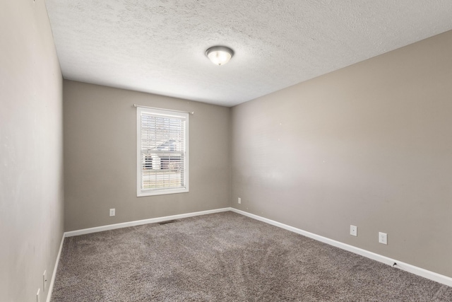 empty room featuring carpet floors and a textured ceiling