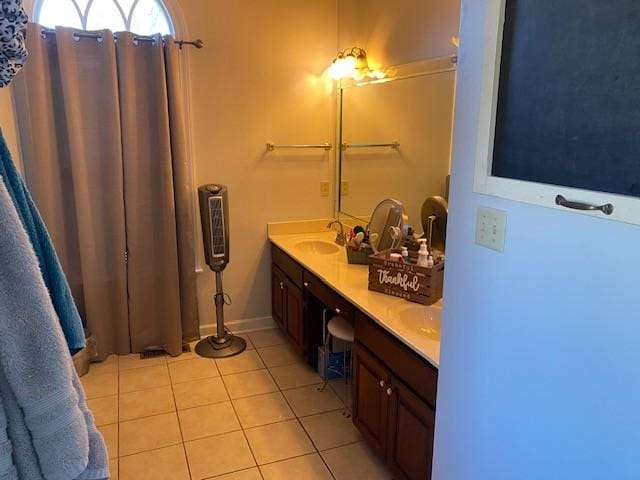 bathroom featuring vanity and tile patterned floors