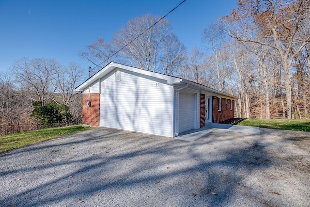 view of garage