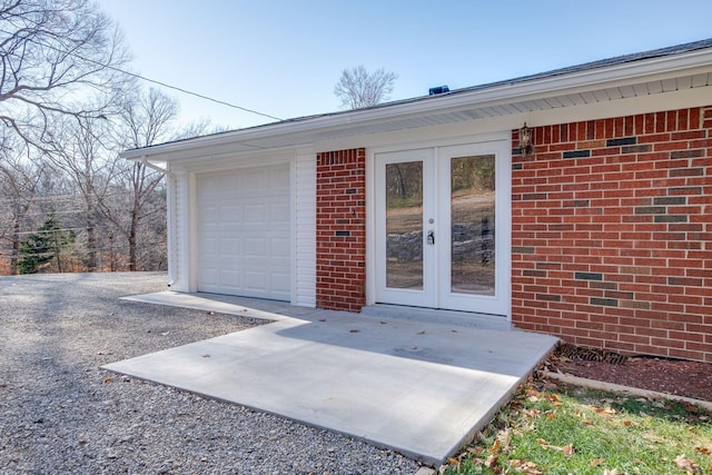 garage with french doors