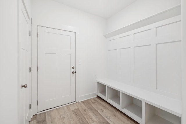 mudroom with light wood-type flooring