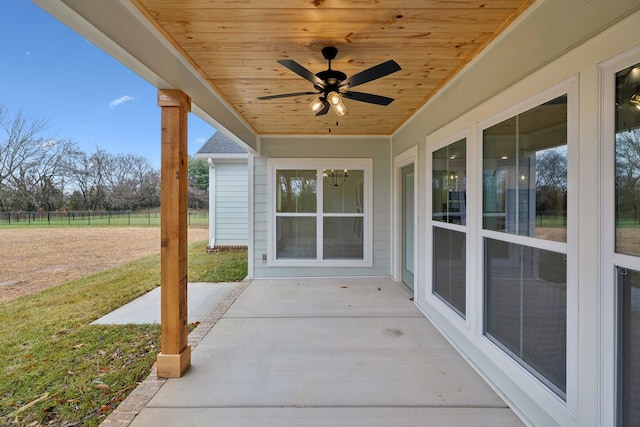 view of patio with ceiling fan