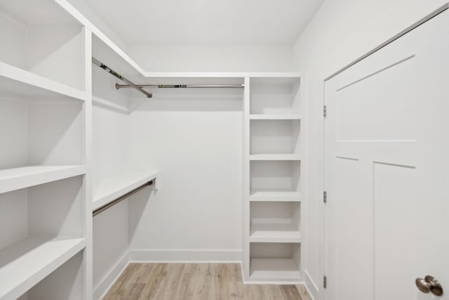 spacious closet with light wood-type flooring