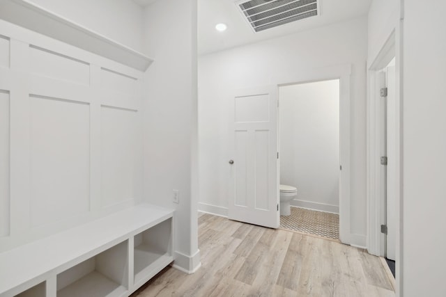 mudroom featuring light hardwood / wood-style floors