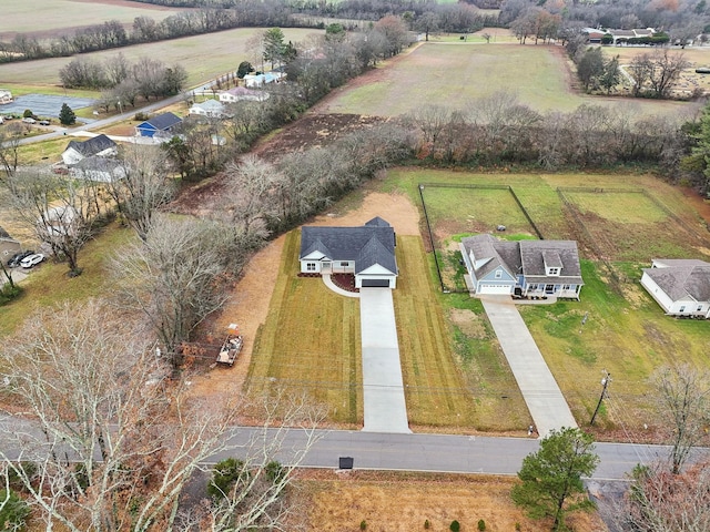 drone / aerial view with a rural view