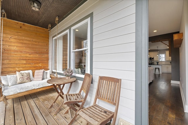 wooden deck with covered porch