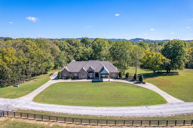 drone / aerial view with a rural view