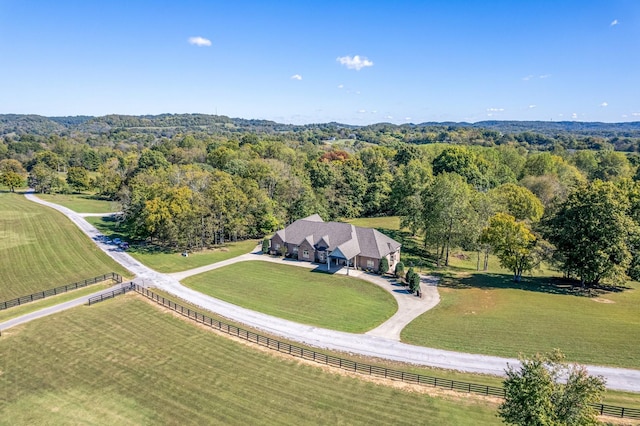 bird's eye view with a rural view