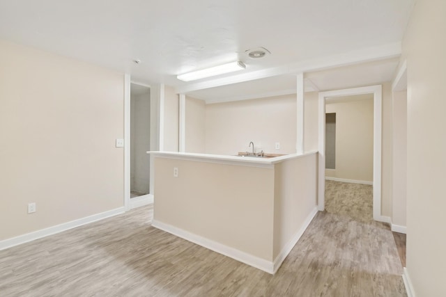 interior space with light hardwood / wood-style flooring