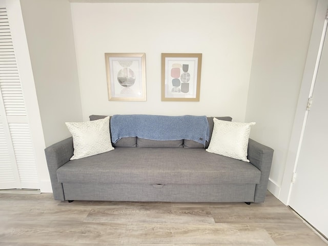 sitting room with light hardwood / wood-style floors