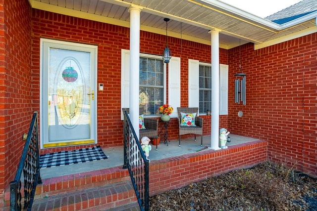 entrance to property with a porch