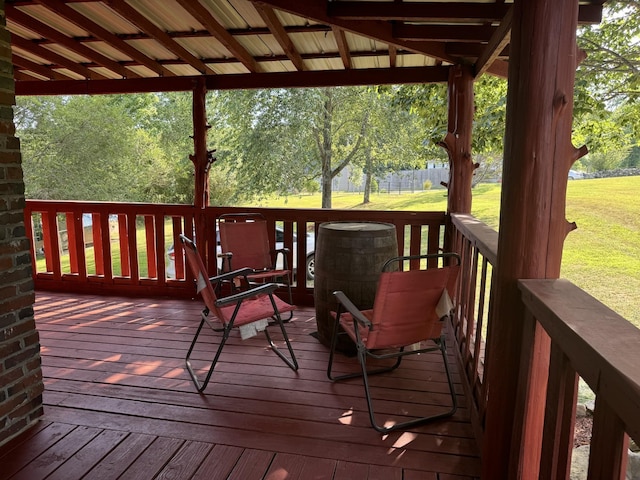 10795 Back Piney Rd, Bon Aqua, TN 37025 - wooden deck with a lawn