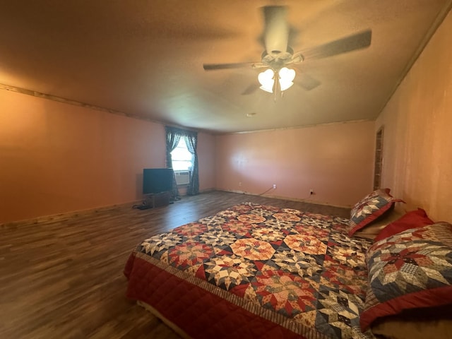 10795 Back Piney Rd, Bon Aqua, TN 37025 - bedroom with wood finished floors and a ceiling fan
