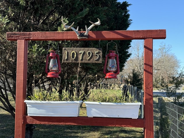 view of community sign