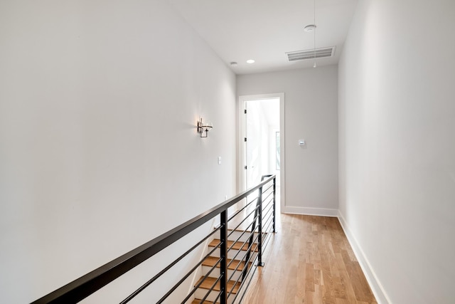 corridor featuring light wood-type flooring