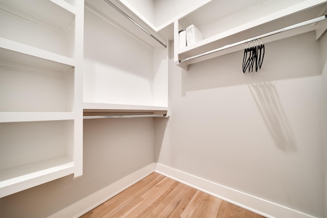 spacious closet with hardwood / wood-style flooring