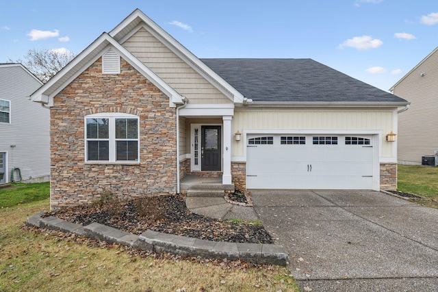 craftsman-style home featuring a garage