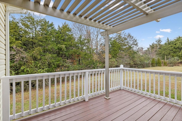 deck featuring a pergola