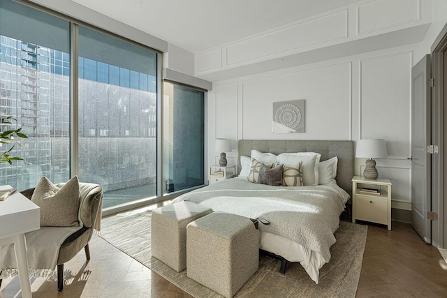 bedroom featuring wood-type flooring