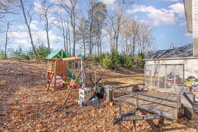 view of yard featuring a playground