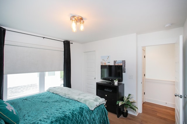 bedroom featuring wood-type flooring