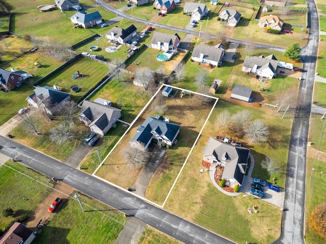 drone / aerial view with a residential view