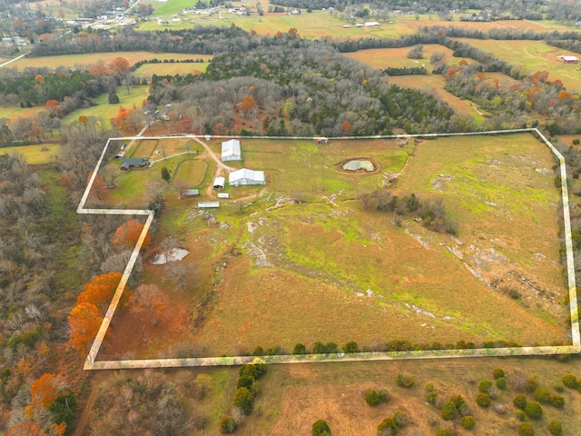 bird's eye view with a rural view