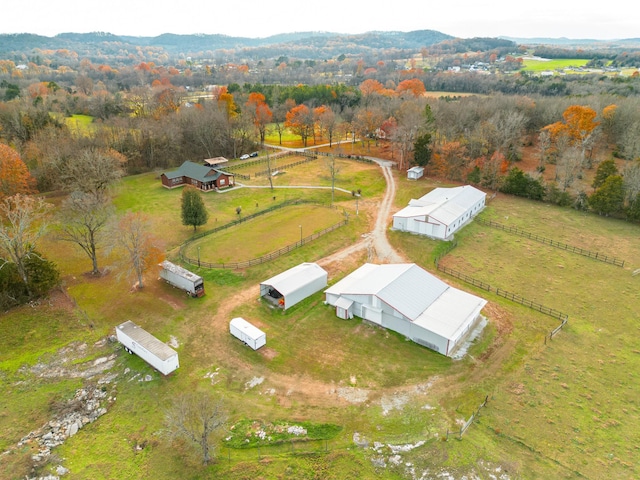 bird's eye view with a rural view