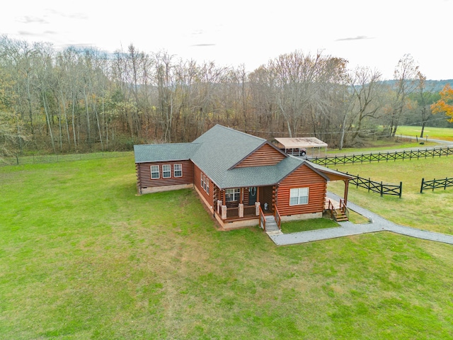 bird's eye view with a rural view