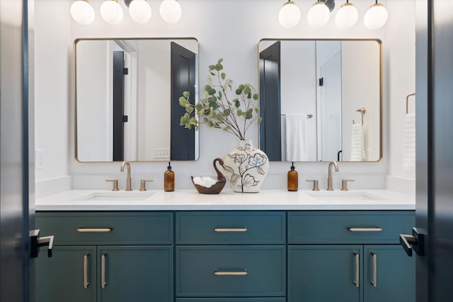 bathroom featuring double vanity and a sink