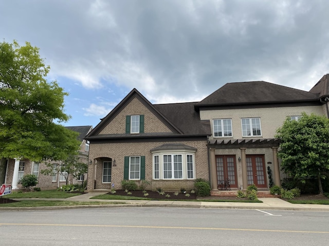 view of front facade with french doors