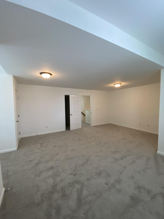 basement with carpet floors