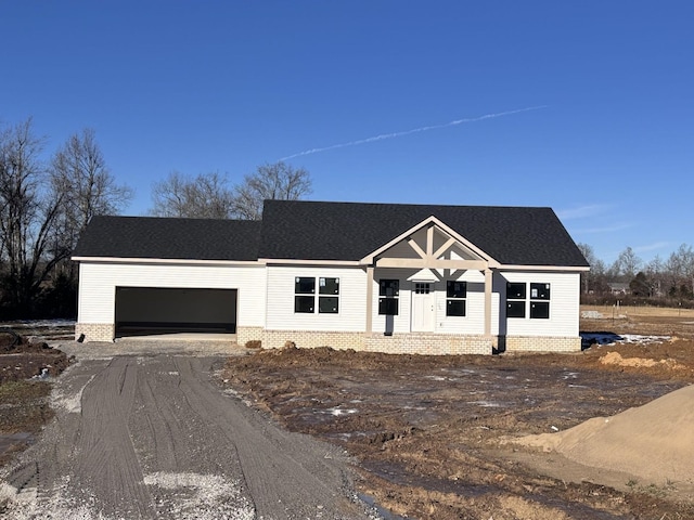 view of front of house with a garage