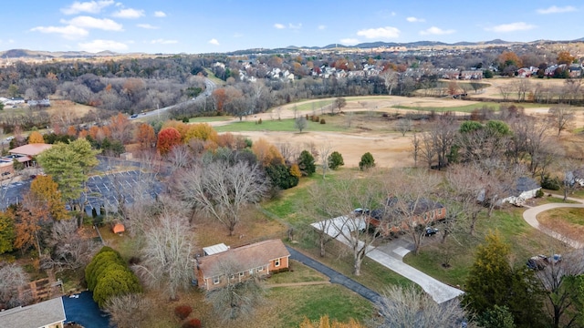 aerial view featuring a mountain view