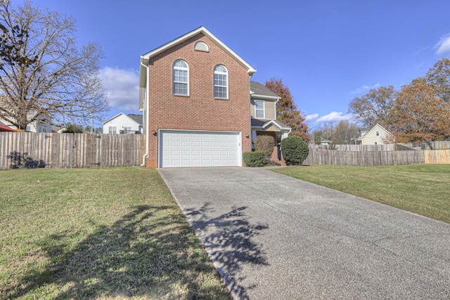 view of property exterior featuring a yard and a garage