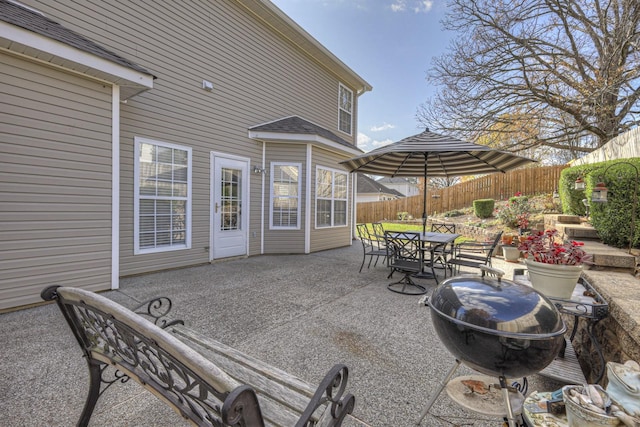 view of patio / terrace with a grill