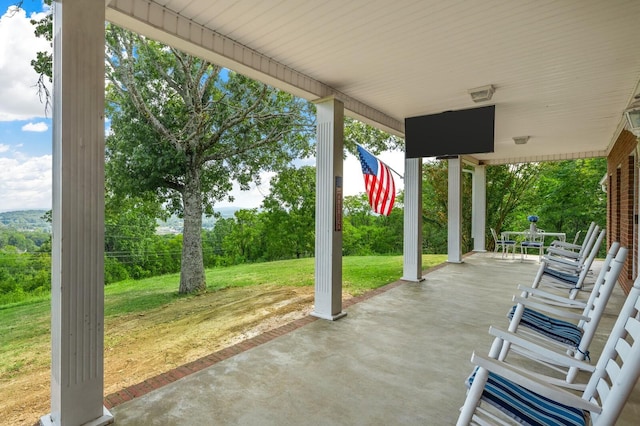 view of patio with covered porch