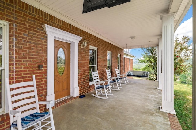 view of patio with a porch