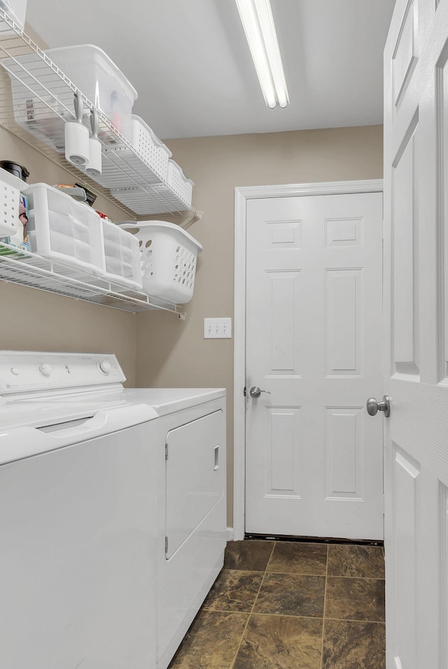 laundry room featuring washing machine and clothes dryer