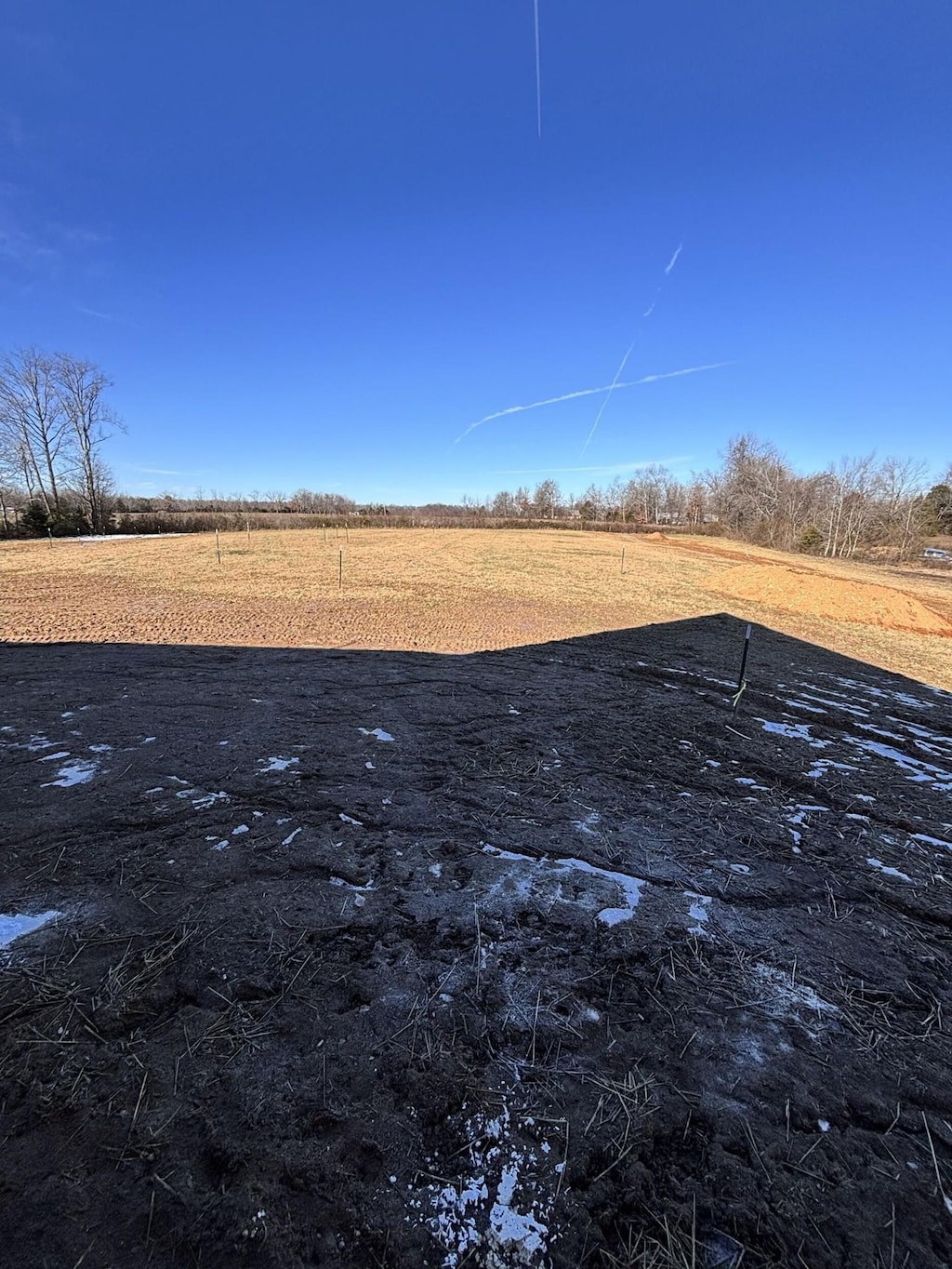 view of yard with a rural view