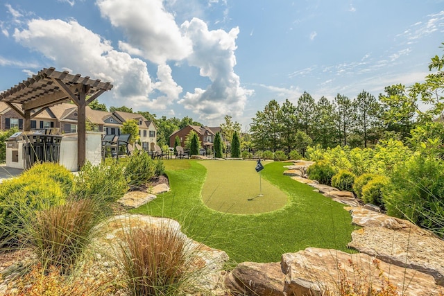 view of home's community with a pergola