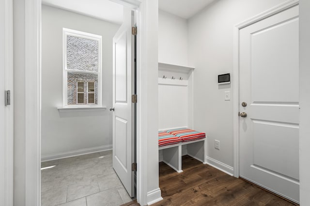 mudroom featuring light hardwood / wood-style floors