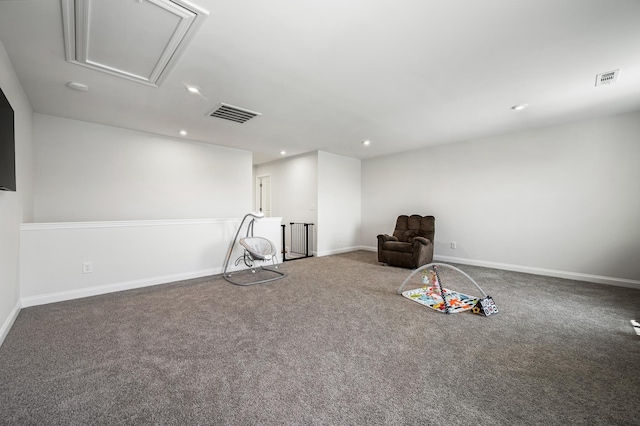 miscellaneous room with carpet floors