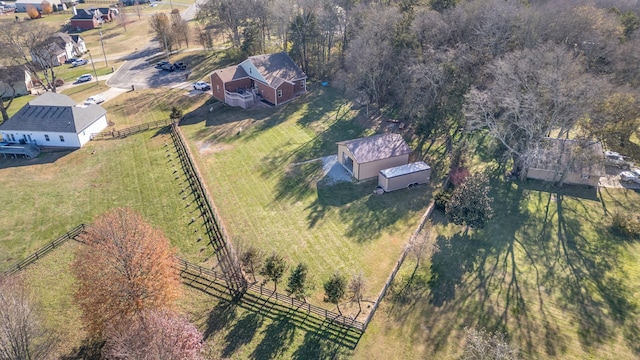 aerial view featuring a rural view