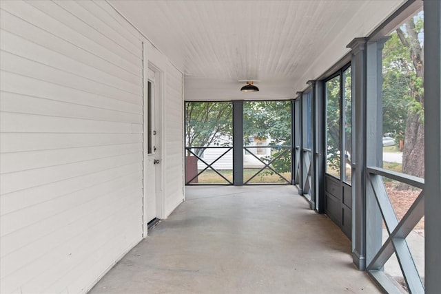 view of unfurnished sunroom