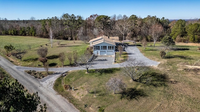 drone / aerial view with a rural view