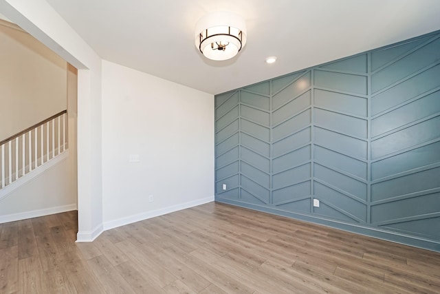 empty room with light wood-type flooring