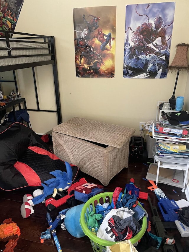 bedroom with wood-type flooring